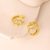 Picture of Hypoallergenic Gold Plated White Huggie Earrings with Easy Return