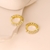 Picture of Filigree Small White Huggie Earrings