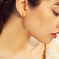 Picture of Distinctive White Delicate Huggie Earrings As a Gift