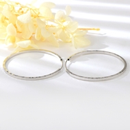 Picture of Filigree Plain Platinum Plated Huggie Earrings