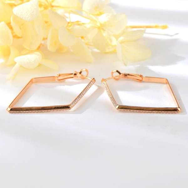 Picture of Reasonably Priced Rose Gold Plated 925 Sterling Silver Huggie Earrings with Low Cost