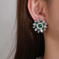 Picture of Luxury Flower Big Stud Earrings with 3~7 Day Delivery