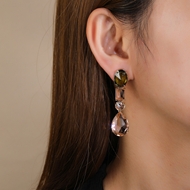 Picture of Sparkling Big Gold Plated Dangle Earrings