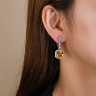 Picture of Geometric Yellow Dangle Earrings with Fast Delivery