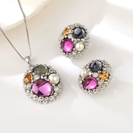 Picture of Nice Artificial Crystal Gold Plated 2 Piece Jewelry Set