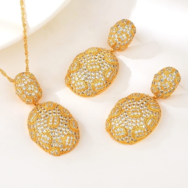 Picture of Best Cubic Zirconia Geometric 2 Piece Jewelry Set