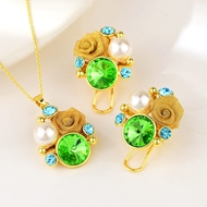 Picture of Top Flowers & Plants Zinc Alloy 2 Piece Jewelry Set