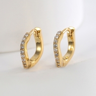 Picture of Amazing Geometric Cubic Zirconia Huggie Earrings