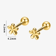 Picture of Nickel Free Gold Plated Colorful Stud Earrings with No-Risk Refund