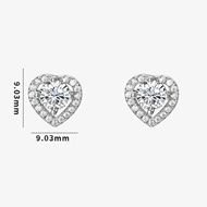 Picture of Funky Love & Heart 925 Sterling Silver Stud Earrings