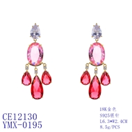 Picture of Irresistible Pink Cubic Zirconia Dangle Earrings with Easy Return