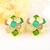 Picture of Distinctive Green Gold Plated Dangle Earrings with Low MOQ