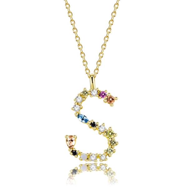 Picture of Staple Monogram Cubic Zirconia Pendant Necklace